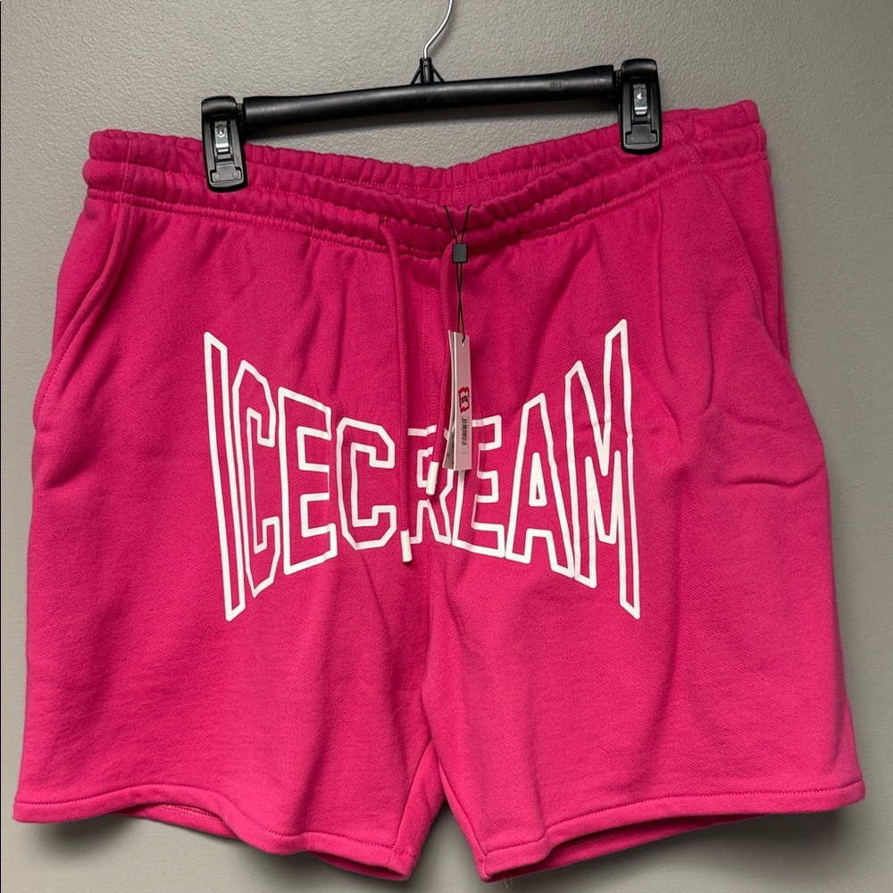 ICECREAM Logo Sweat Shorts Pink NWT Streetwear Size 2X